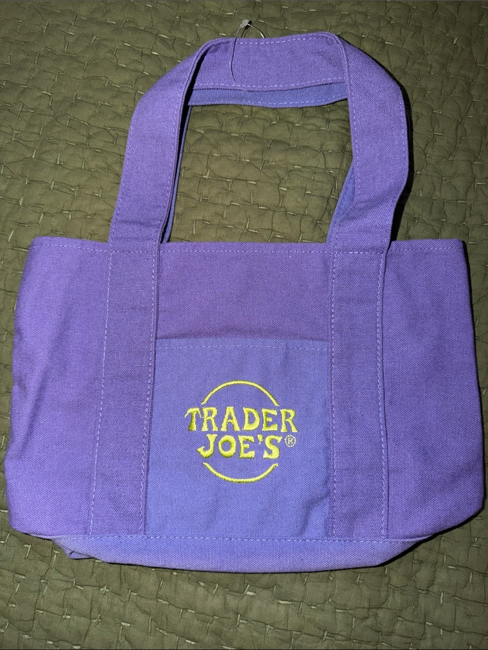 Purple Canvas Tote Bag mini from Trader Joe’s